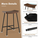 NNECW Backless Bar Stool with Footrest and Adjustable Foot Pads for Kitchen & Pub