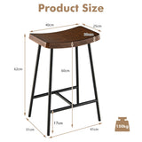 NNECW Backless Bar Stool with Footrest and Adjustable Foot Pads for Kitchen & Pub