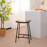 NNECW Backless Bar Stool with Footrest and Adjustable Foot Pads for Kitchen & Pub