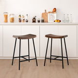 NNECW Backless Bar Stool with Footrest and Adjustable Foot Pads for Kitchen & Pub