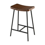 NNECW Backless Bar Stool with Footrest and Adjustable Foot Pads for Kitchen & Pub