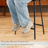NNECW Backless Bar Stool with Footrest and Adjustable Foot Pads for Kitchen & Pub