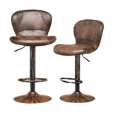 NNECW set of 2 Adjustable Swivel Barstools with Back for Kitchen