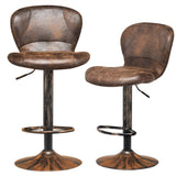 NNECW set of 2 Adjustable Swivel Barstools with Back for Kitchen