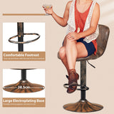 NNECW set of 2 Adjustable Swivel Barstools with Back for Kitchen