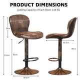 NNECW set of 2 Adjustable Swivel Barstools with Back for Kitchen