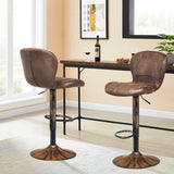 NNECW set of 2 Adjustable Swivel Barstools with Back for Kitchen