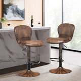 NNECW set of 2 Adjustable Swivel Barstools with Back for Kitchen
