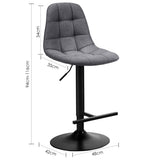 NNECW 2 Pieces Swivel Bar Stools with Linen Seat & Adjustable Height