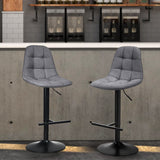 NNECW 2 Pieces Swivel Bar Stools with Linen Seat & Adjustable Height