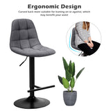 NNECW 2 Pieces Swivel Bar Stools with Linen Seat & Adjustable Height