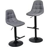 NNECW 2 Pieces Swivel Bar Stools with Linen Seat & Adjustable Height