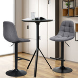 NNECW 2 Pieces Swivel Bar Stools with Linen Seat & Adjustable Height