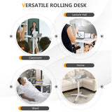 NNECW Mobile Height Adjustable Laptop Desk with Tablet Holder for Home/ Office