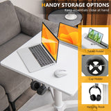 NNECW Mobile Height Adjustable Laptop Desk with Tablet Holder for Home/ Office