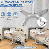 NNECW Pneumatic Sit Stand Laptop Table with Tablet Holder & 4 Rolling Casters for Home/Office