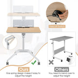 NNECW Mobile Height Adjustable Desk with Detachable Holder for Home & Office