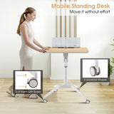 NNECW Mobile Height Adjustable Desk with Detachable Holder for Home & Office