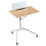 NNECW Mobile Height Adjustable Desk with Detachable Holder for Home & Office