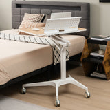 NNECW Mobile Height Adjustable Desk with Detachable Holder for Home & Office