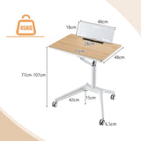 NNECW Mobile Height Adjustable Desk with Detachable Holder for Home & Office