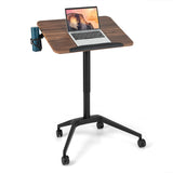 NNECW Mobile Height Adjustable Standing Desk with Anti-fall Baffle for Home/Office