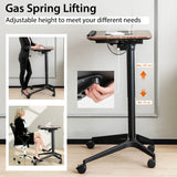 NNECW Mobile Height Adjustable Standing Desk with Anti-fall Baffle for Home/Office