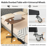 NNECW Adjustable Rolling Table with Lockable Wheels for Home/Office