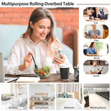 NNECW Adjustable Rolling Table with Lockable Wheels for Home/Office