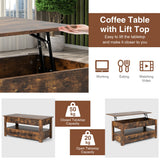 NNECW Lift Top Coffee Table with Enclosed Compartment & Drawers
