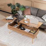 NNECW Accent Coffee Table with 2 Hidden Compartments for Living Room