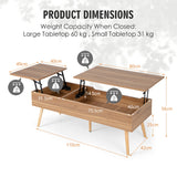 NNECW Accent Coffee Table with 2 Hidden Compartments for Living Room