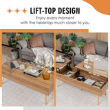 NNECW Accent Coffee Table with 2 Hidden Compartments for Living Room