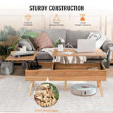 NNECW Accent Coffee Table with 2 Hidden Compartments for Living Room