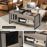 NNECW Multifunctional Accent Coffee Table with Lifting for Living Room