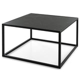 NNECW Modern Square Leisure Coffee Table  with Faux Marble Tabletop-Black