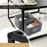 NNECW Modern Square Leisure Coffee Table  with Faux Marble Tabletop-Black