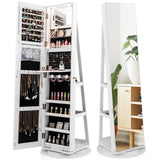 NNECW 161CM H Jewelry Armoire with 360 Swivel Full Length Mirror & LED lights