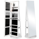 NNECW 161CM H Jewelry Armoire with 360 Swivel Full Length Mirror & LED lights