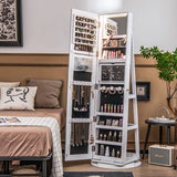 NNECW 161CM H Jewelry Armoire with 360 Swivel Full Length Mirror & LED lights