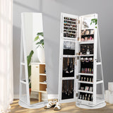 NNECW 161CM H Jewelry Armoire with 360 Swivel Full Length Mirror & LED lights