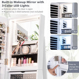 NNECW 161CM H Jewelry Armoire with 360 Swivel Full Length Mirror & LED lights