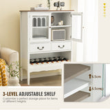 NNECW Freestanding Sideboard Buffet Cabinet with 2 Tempered Glass Doors