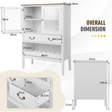 NNECW Freestanding Sideboard Buffet Cabinet with 2 Tempered Glass Doors