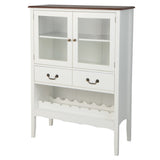 NNECW Freestanding Sideboard Buffet Cabinet with 2 Tempered Glass Doors
