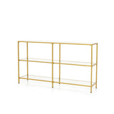 NNECW 3-tier Glass Console Side Table with Tempered Glass Shelf for Hallway/Living Room