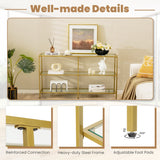 NNECW 3-tier Glass Console Side Table with Tempered Glass Shelf for Hallway/Living Room