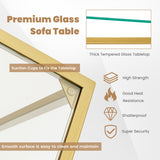 NNECW 3-tier Glass Console Side Table with Tempered Glass Shelf for Hallway/Living Room