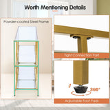 NNECW 3-tier Glass Console Sofa Table with Tempered Glass Shelf  for Hallway/Living Room