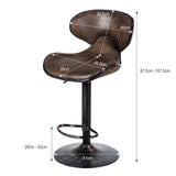 NNECW Set of 2 Adjustable Swivel Bar Stool with Footrest & Backrests